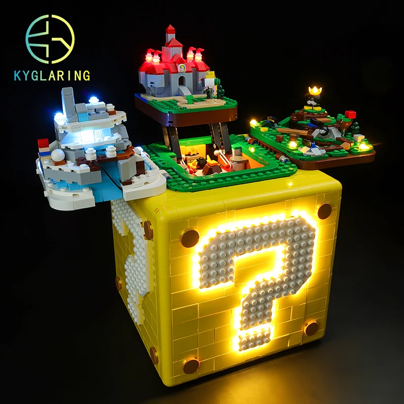 Kyglaring Led Lighting Set DIY Toys for 71395 64 Question Mark Block Blocks Building (Only Light Kit Included)