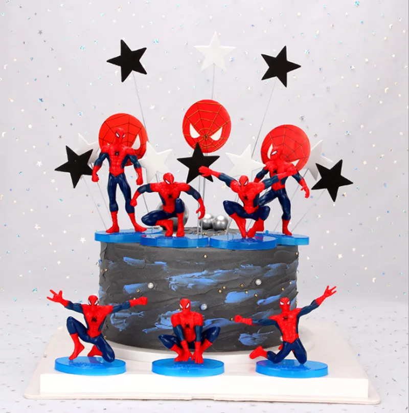 NEW Super Hero Spider Man Party cupcake toppers picks Birthday Spiderman Party Decoration Kids Supplies Cake decorat Kid Toys