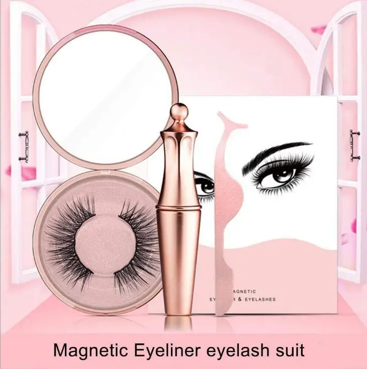 3D rzęsy z norek magnetyczny eyeliner w płynie z zestawem pęset magnetyczne rzęsy sztuczne rzęsy do przedłużania wodoodporne rzęsy z norek Make