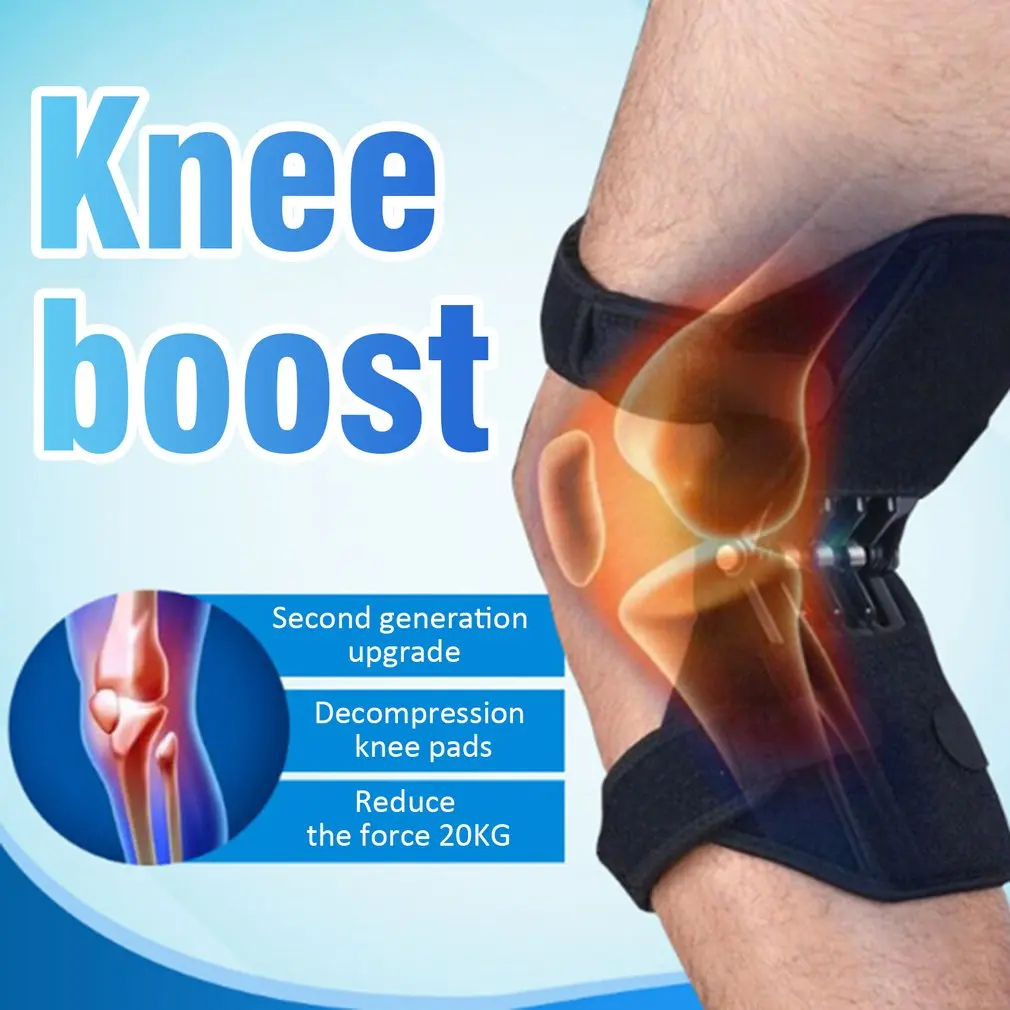1PC Joint Support Knee Pads Breathable Non-slip Lift Knee Booster Pain Relief For Knee Power Spring Force Stabilizer Leg Protect