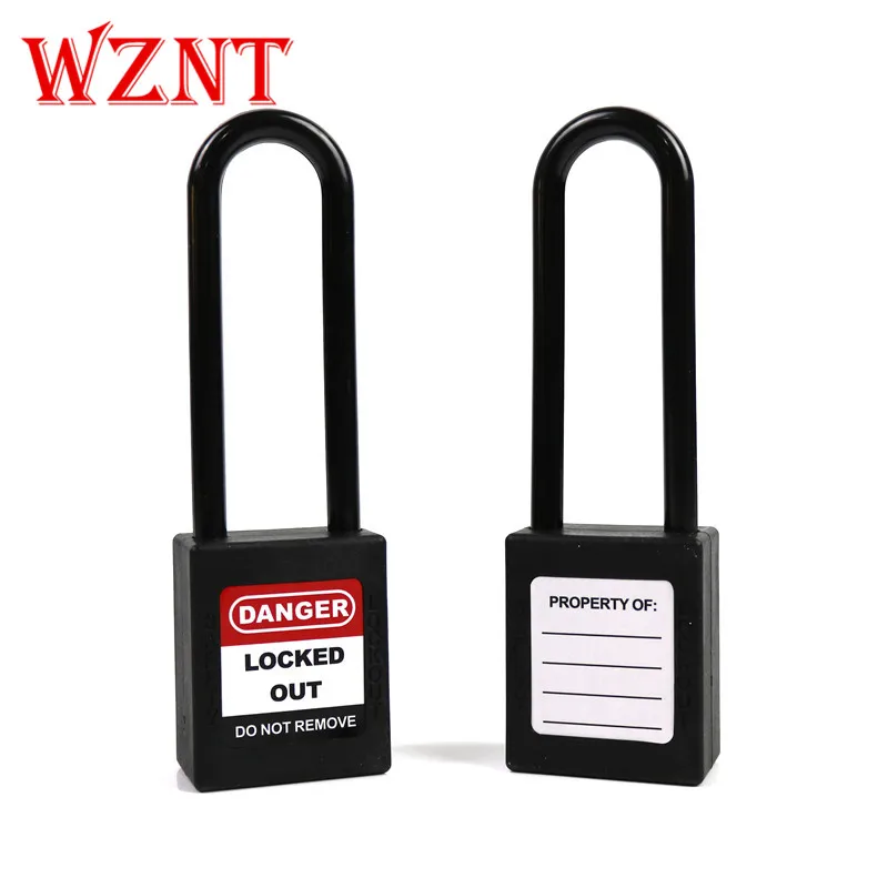 NT-76P Black color 76mm Nylon Non Conductive key Different Key Same Safety Lockout Padlock