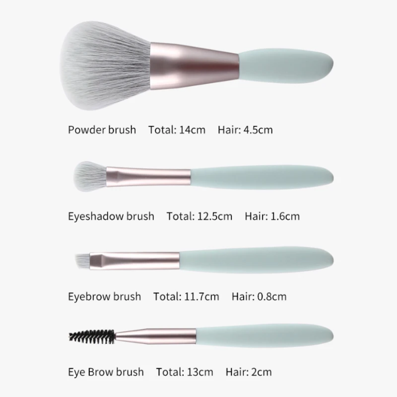 Zoreya 4pcs Makeup Brushes Set Travel Makeup Brushes Tool Set Summer Make Up Brush Mini  Blendidng Cosmetics Tool