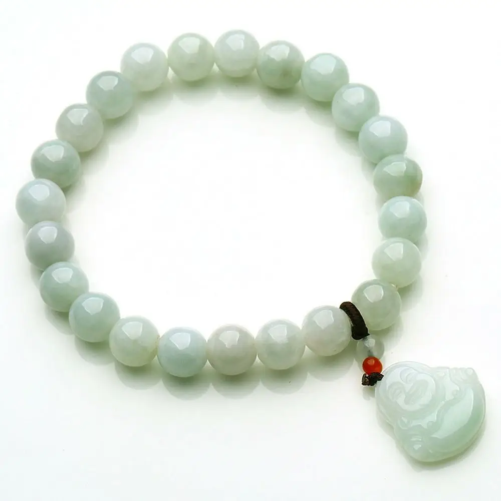 

1pcs Best Natural A Grade Jade /Jadeite 8mm Green Beads Bless Buddha Bracelet Women Gift