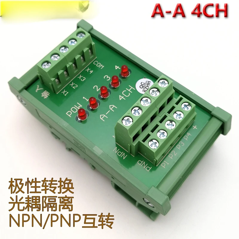 

A-A 4CH Optocoupler Isolation Board High and Low Level Signal Polarity Conversion Module NPN and PNP Arbitrary Mutual Conversion