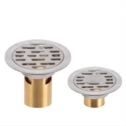 304 Stainless Steel Washing Machine Floor Drain Shower Room Round Surface Brushed Proces Design Floor Drain 8CM