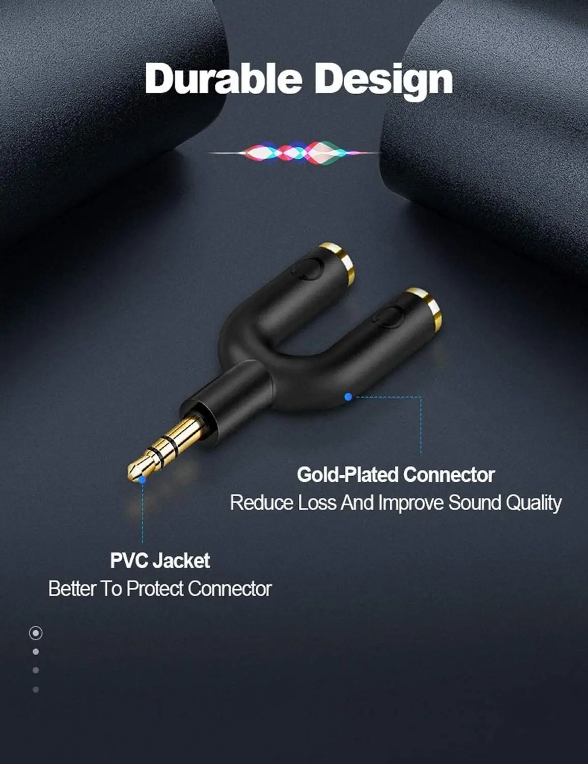 Adaptador de divisor de fone de ouvido, aux stereo y jack, 3.5mm macho para 2 portas 3.5mm fêmea, compatível com fone de ouvido, fone de ouvido, telefone, reprodutor de mp3