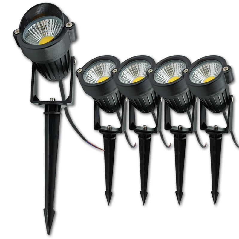 10pcs LED COB Garden Lighting 5W 3W Outdoor Spike Lawn Lamp Waterproof Lighting Garden Path Spotlights AC110V 220V DC12V