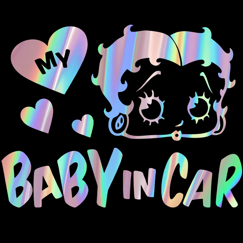 Small Town “Baby In Car” Popular Betty Girls Vinyl Stickers Of Various Colors Car Stickers Vehicle Exterior Decorations