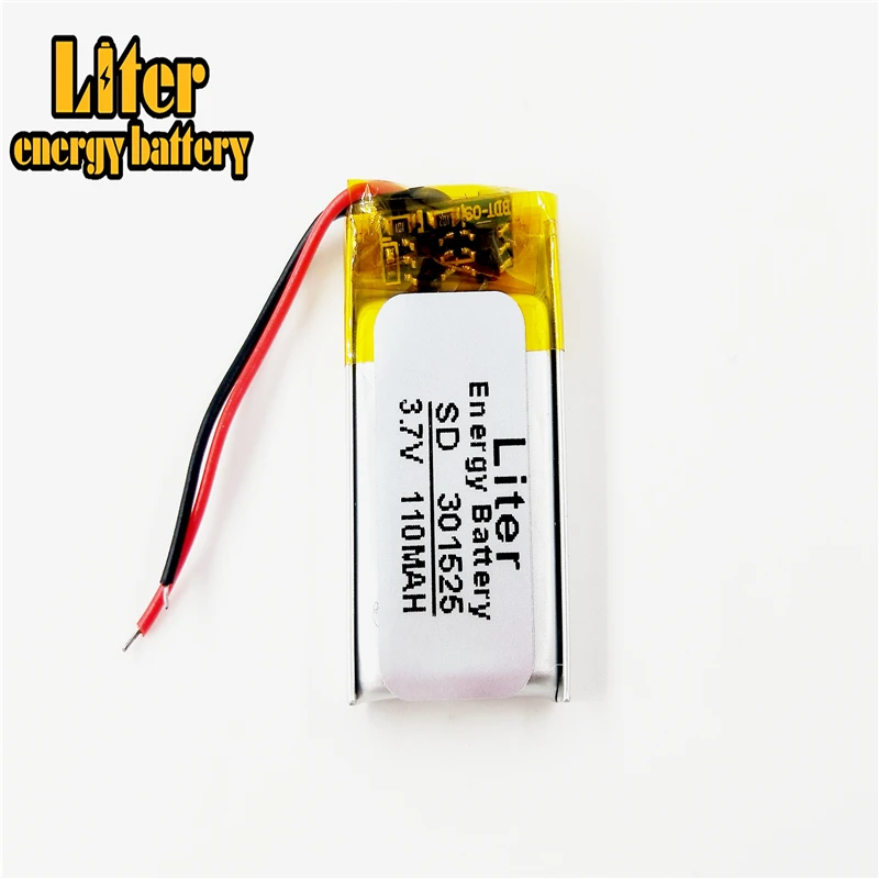3,7 V, 110 mAH, 301525   batería de polímero de litio para 301525   Enchufe GPS, mp3, mp4, mp5, dvd, bluetooth, modelo de juguete batería recargable