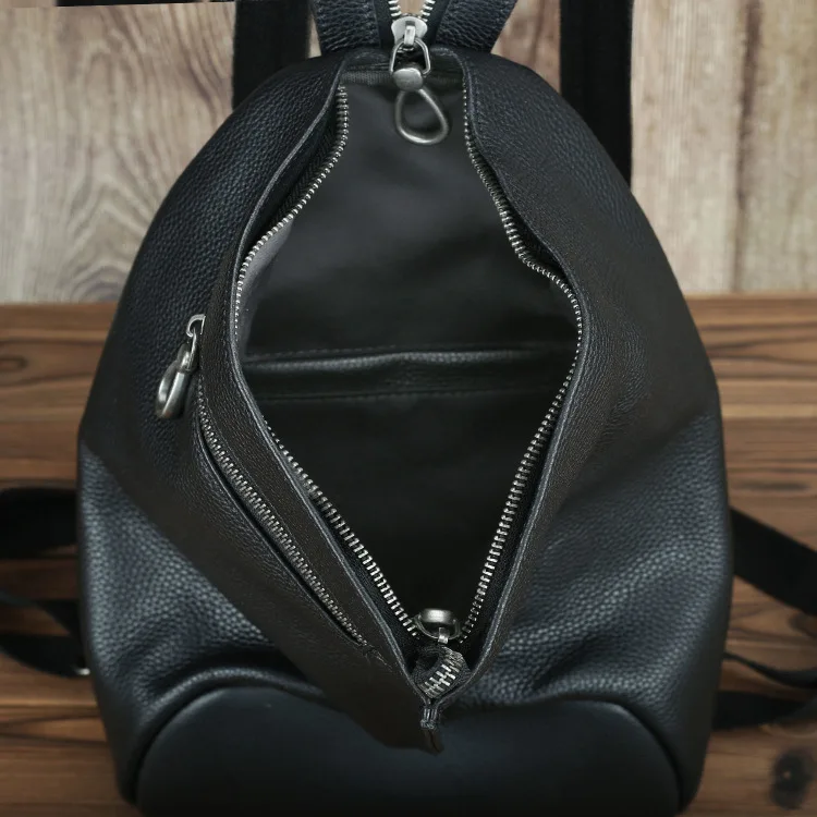 Imagem -05 - Mochila Pequena de Couro Genuíno Anti-roubo para Mulheres Bolsalas Escolares Clássicas Retrô para Menina Bolsa de Ombro Multifunções Bolsa de Peito Crossbody