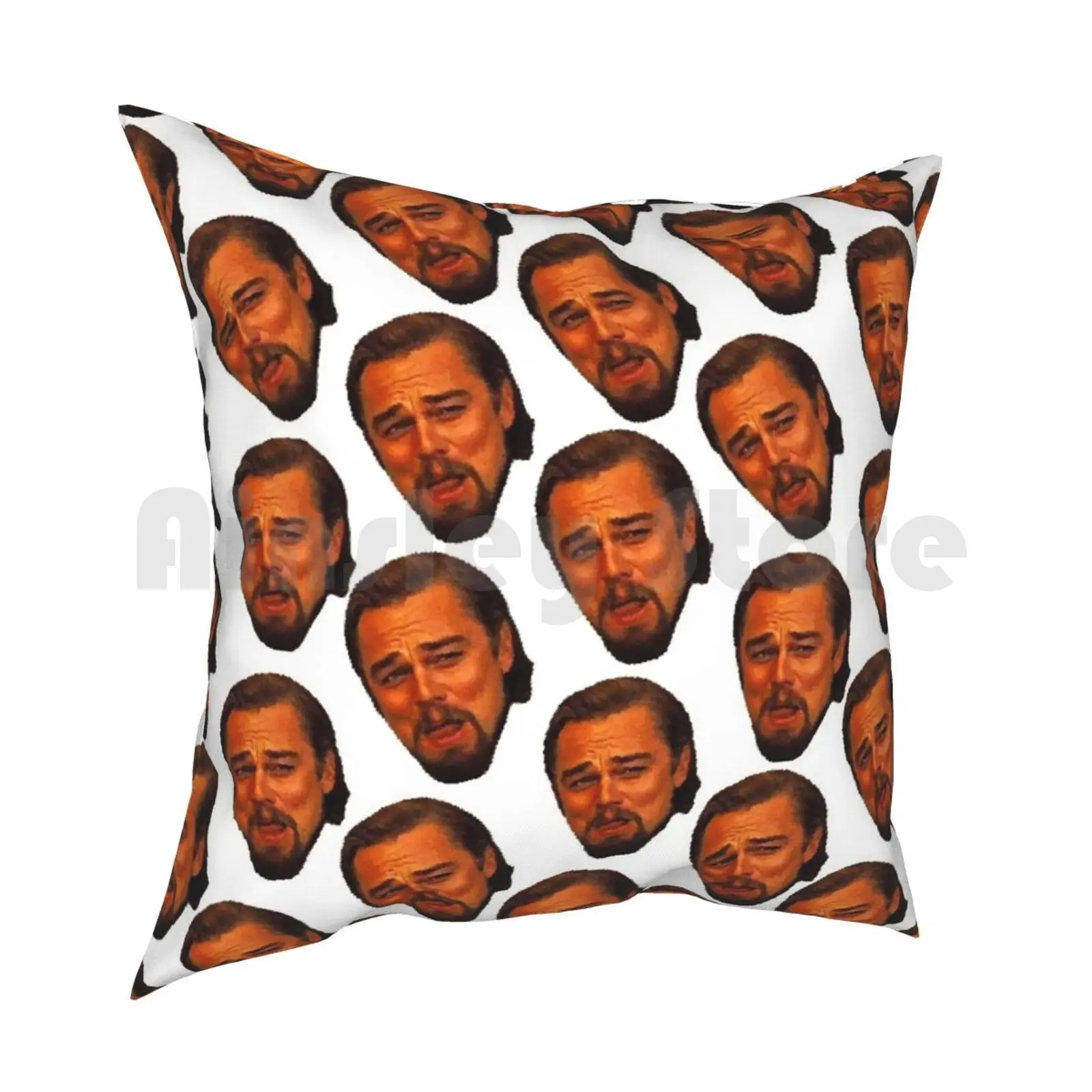 Leonardo Dicaprio Laughing Django Unchained Calvin Candie Meme Pattern Pillow Case Printed Home Soft Throw Pillow