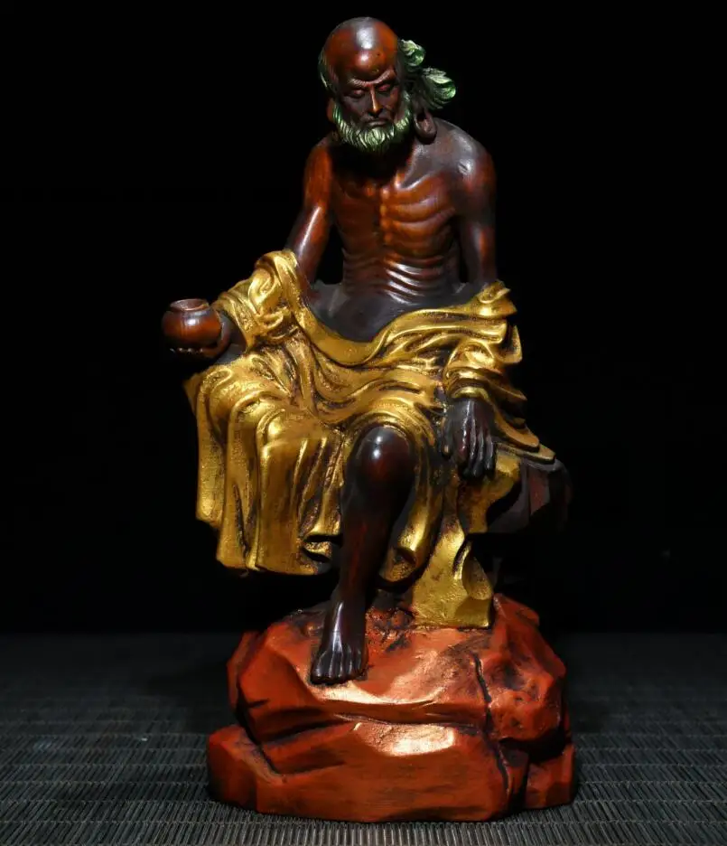 

Archaize seiko Hand-carved boxwood Bodhidharma Patriarch household decoration crafts statue