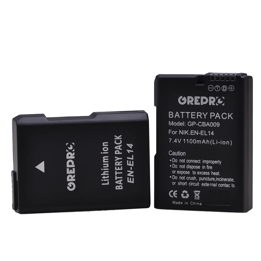 Bateria de 1100mah para nikon en el14 el14a, carregador de carga, modelo d5200 d3100 d3200 d5100 p7000 p7100