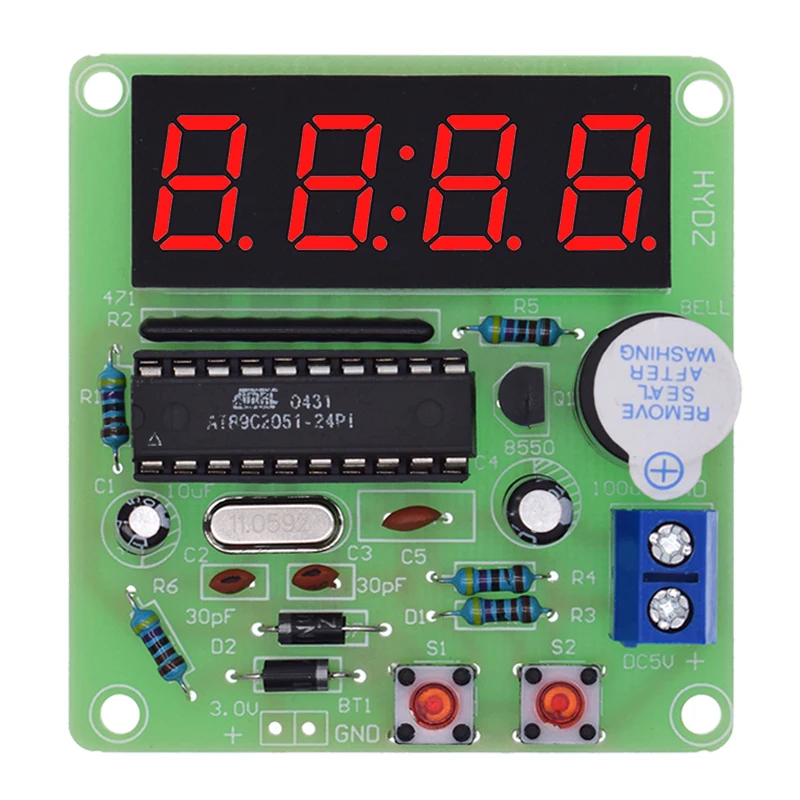 AT89C2051 Digital 4 Bits Electronic Clock Electronic Production Suite DIY Kit Learing Kit for Arduino