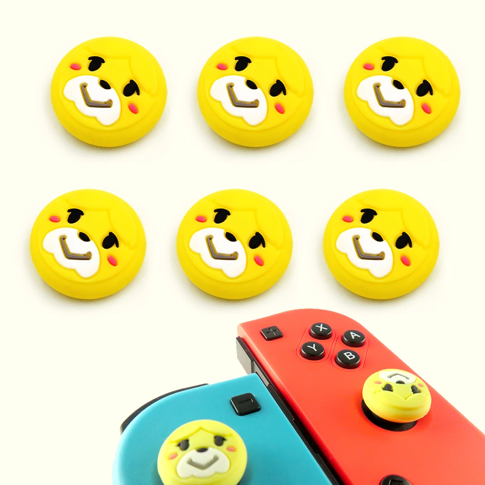 Cubierta de palanca de mando de pulgar para Nintendo Switch Lite, cubierta de Joystick para mando de NS, campana, hoja de árbol, oso, 2 piezas