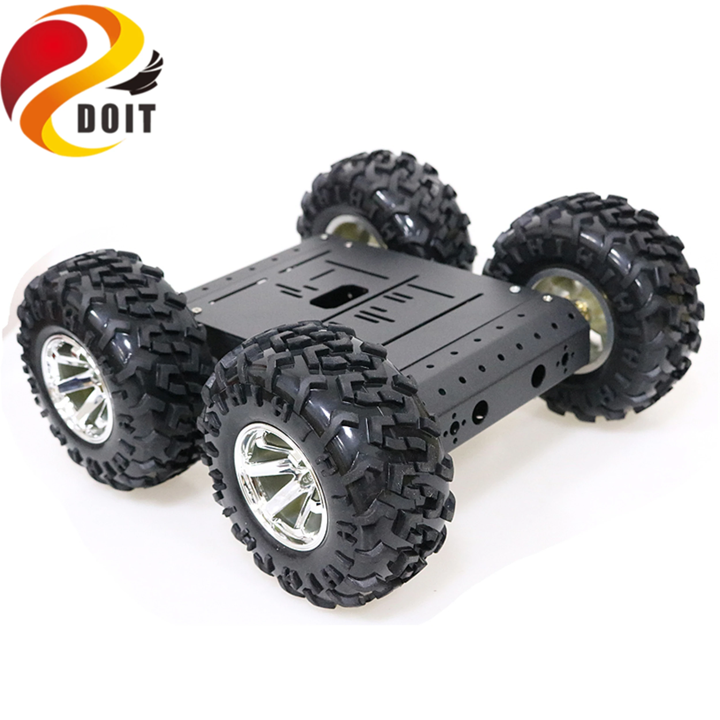 SZDOIT 4WD โลหะสมาร์ทหุ่นยนต์รถแชสซีชุด 130 มม.ยางล้อแรงบิดสูง DC มอเตอร์หนัก DIY สําหรับ Arduino การศึกษา DIY