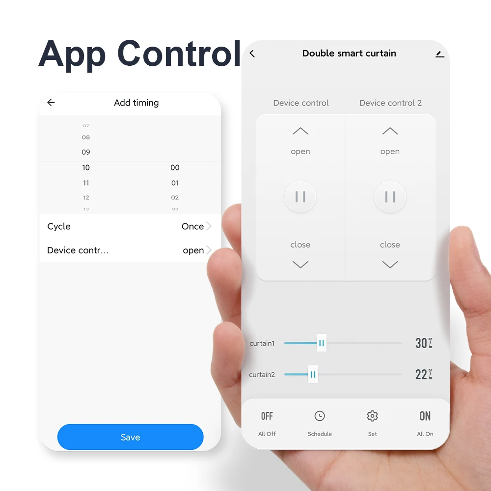 Interruptor de persiana doble con WiFi, dispositivo con Motor eléctrico, apertura automática por voz, compatible con Smart Life, Tuya, Google Home y Alexa