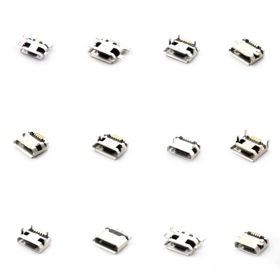 5 Pin usb Jack charging Socket Female For MP3/4/5 Huawei Lenovo ZTE 12 Models Micro USB Connector And Other Mobile Tabletels set