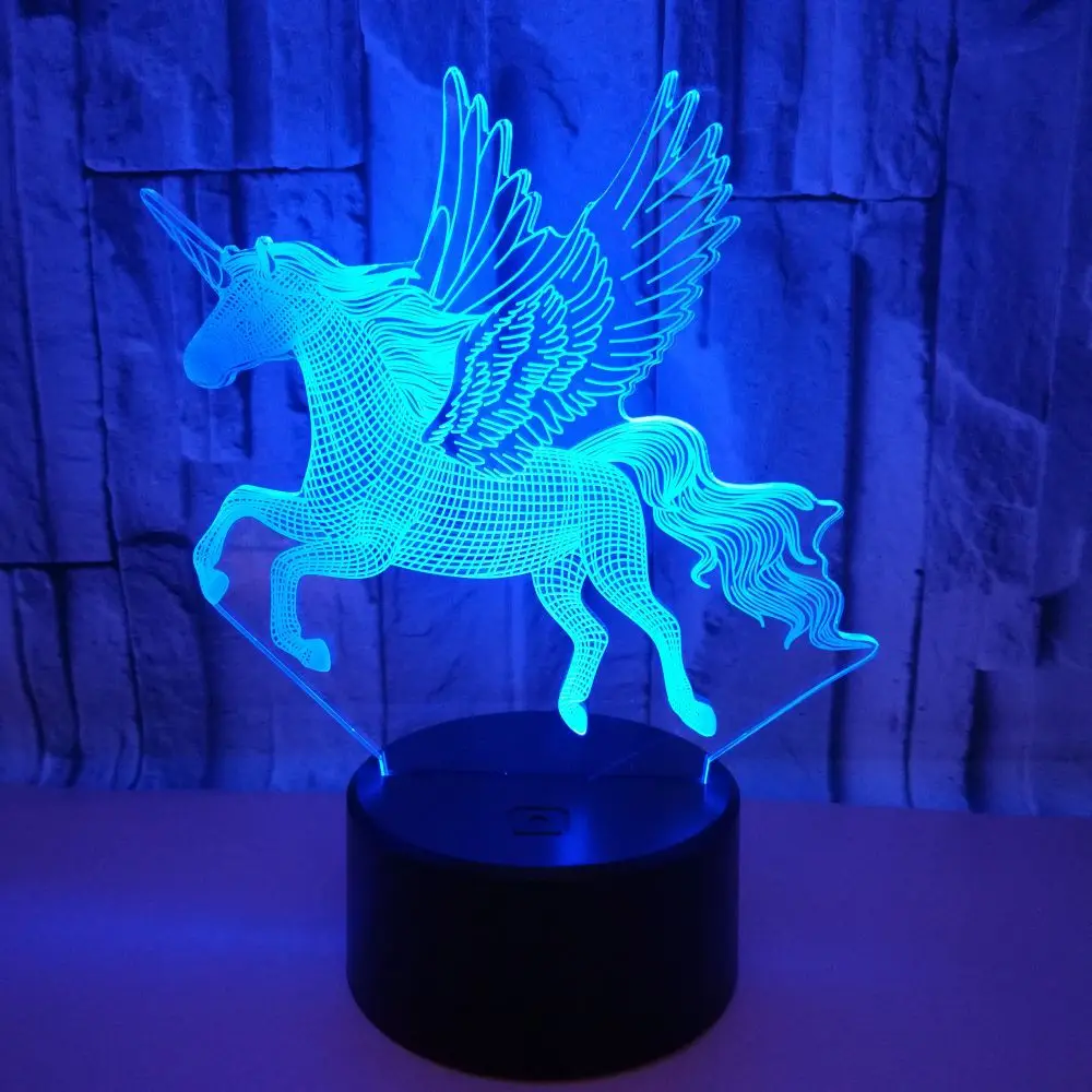 7 / 16 Color LED Table Desk Lamp Kids Gift Home Decoration LED Table Desk Lamp LED Night Light Unicorn 3D LED Night Light