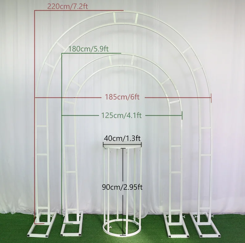 

New arch wedding iron background arc flower rack outdoor wedding decoration double pole flower door props customization
