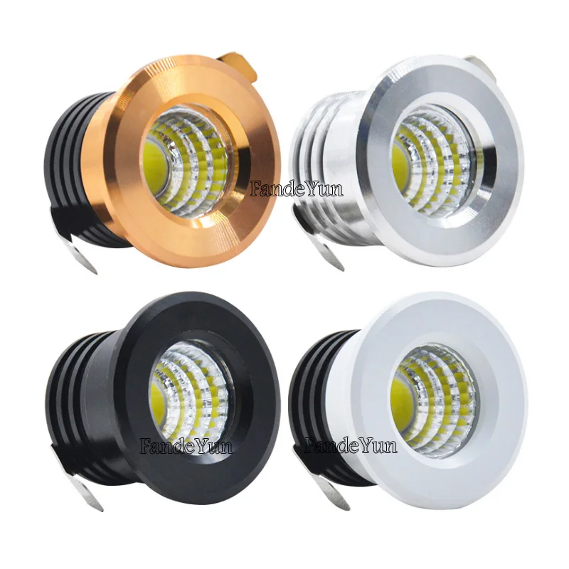 Dimmerabile argenteo/nero/bianco/dorato Mini LED COB Downlights 3W AC110V 220V espositore per gioielli lampada da incasso a soffitto per armadietto