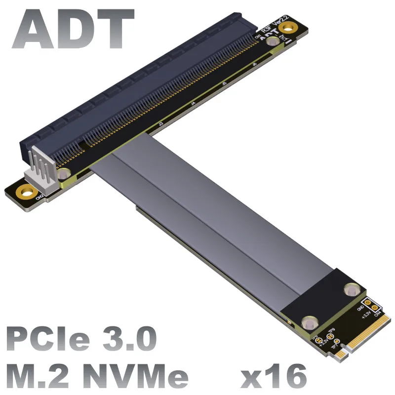 

M2 NGFF NVMe converter to PCIE x16 Graphics card built-in adapter M.2 mkey extension card pci-e 16x Flexible Flat Cable