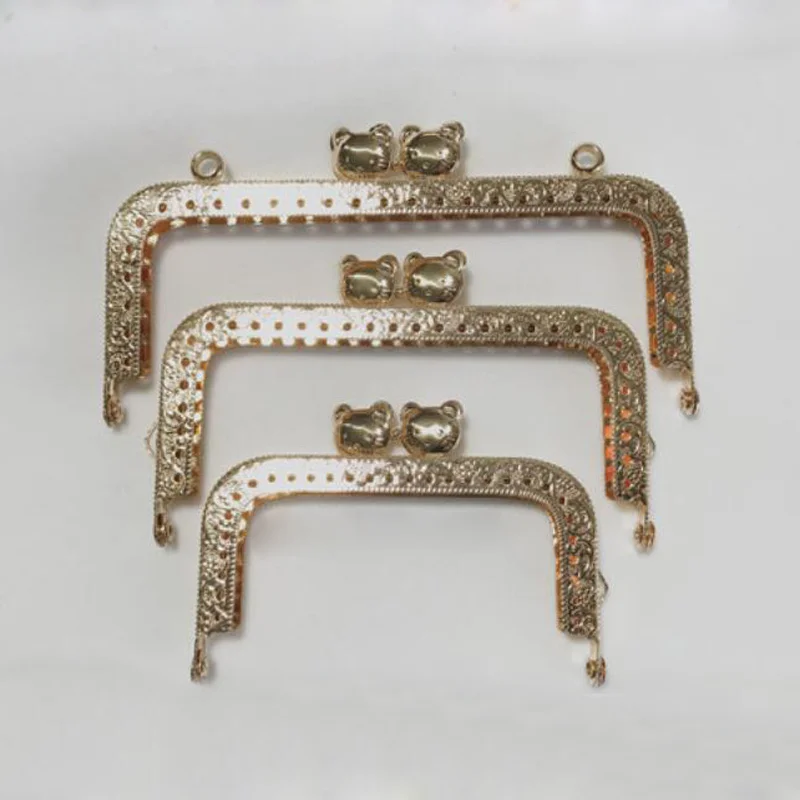 10Pcs Metal Purse Frame Handle for Handbag Accessories Making Kiss Clasp Lock AntiqueBronze Tone  Hardware