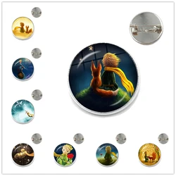 2021 New The Little Prince Pin Glass Dome Cabochon Hand Craft Jewelry Prince With Fox Lapel Pin Brooch