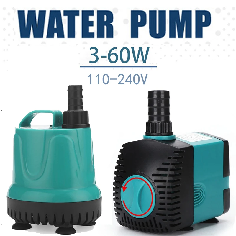 

110V-240V Aquarium Submersible Water Pump Fountain Filter Fish Pond Bottom Suction Water Pump Tank Fountain 3-60W