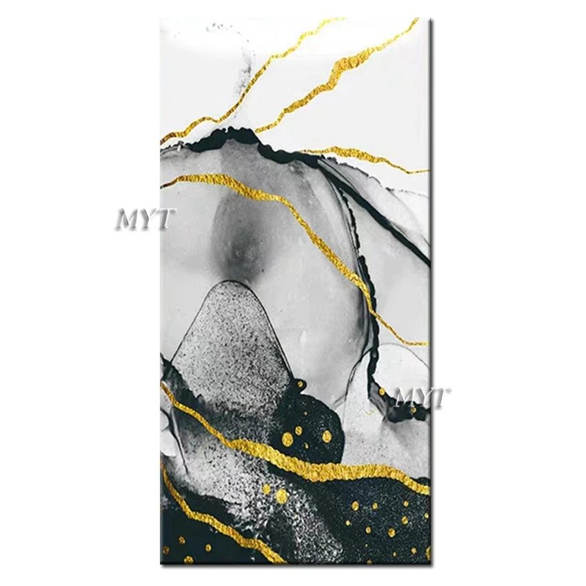 

Танцы золотые линии картина маслом абстрактная 100% ручная роспись современное высокое качество на холсте настенное Искусство украшение дома красиво