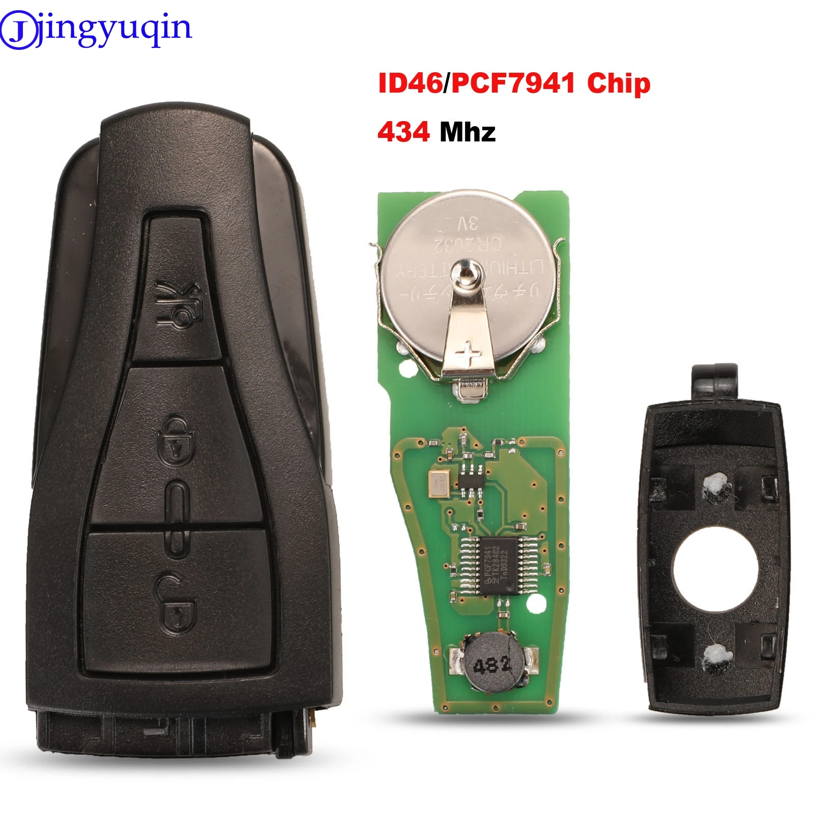 jingyuqin Replacement Smart Remote Car Key Fob 3 Buttons 434MHZ With ID46/PCF7941 Chip For MG MG550 MG6