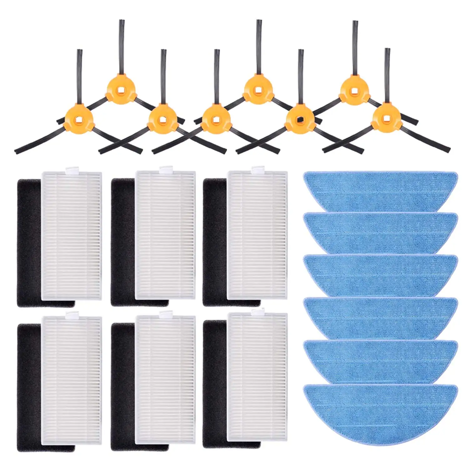 Replacement for Cecotec Conga Excellence 990 Robot Vacuum Cleaner Accessory Kit Hepa Filter Side Brush Mop Pads