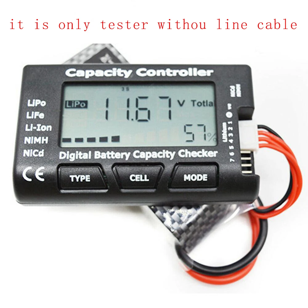 7 Digital Battery Voltage Tester Checker LiPo LiFe Li-ion Nicd NiMH Battery Voltage Tester Checking Capacity Controller