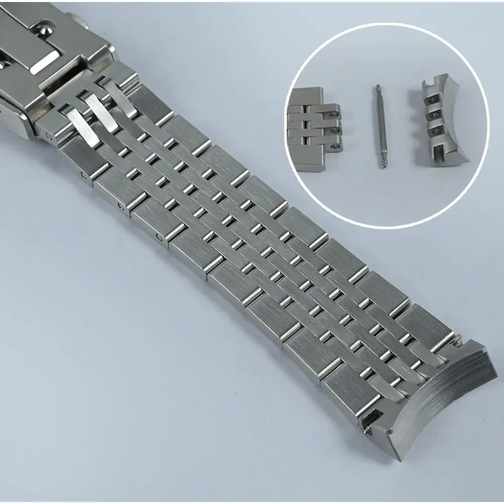 San Martin Brushed Steel Bracelet 316L Stainless Steel Watchband 20mm For Men Watch Strap Rust Resistant Business Elite SN044