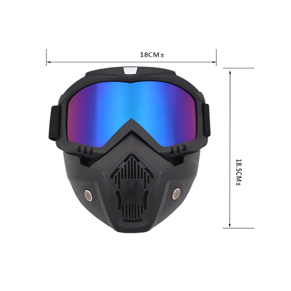 Motorcycle Glasses Modular Mask Detachable Goggles Motorcycle Racing Helmet Protective Face Mask Shield Goggles Outdoor Eyewear