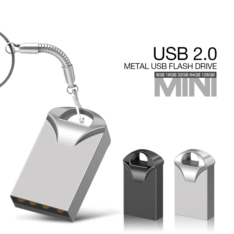 Pen Drive Metal USB Flash Drive 256GB Mini 2.0 Memory Stick 32GB 16GB 8G 64GB Usb Flash 128GB 512GB Pendrive Gift Type-C Adapter