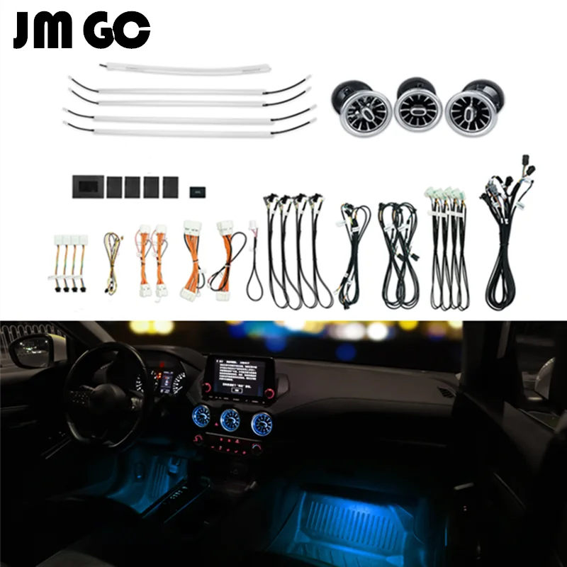 

LED luminous vent suitable for Nissan Sylphy Sentra ambient light 64-color atmosphere light turbine air outlet original ABS inst