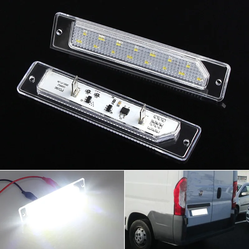 2Pc LED License Number Plate Light For Fiat Ducato Box Bus For Peugeot Boxer Bus Manager For Citroen Jumper Bus Box Relay 94-02