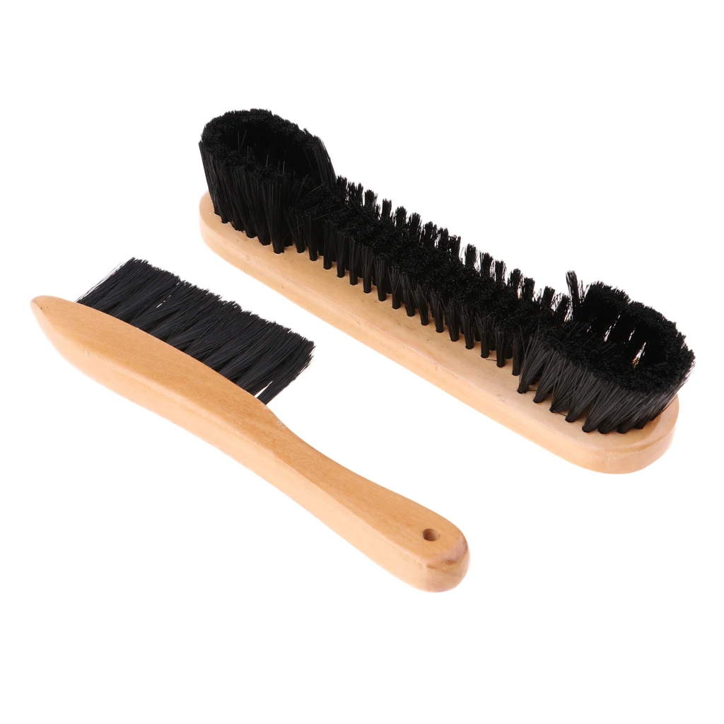 Durable Billiards 9 Inch Wooden Pool Table and Rail Brush Set Cleaner Cleaning Tool  ( won't fall out bristles)