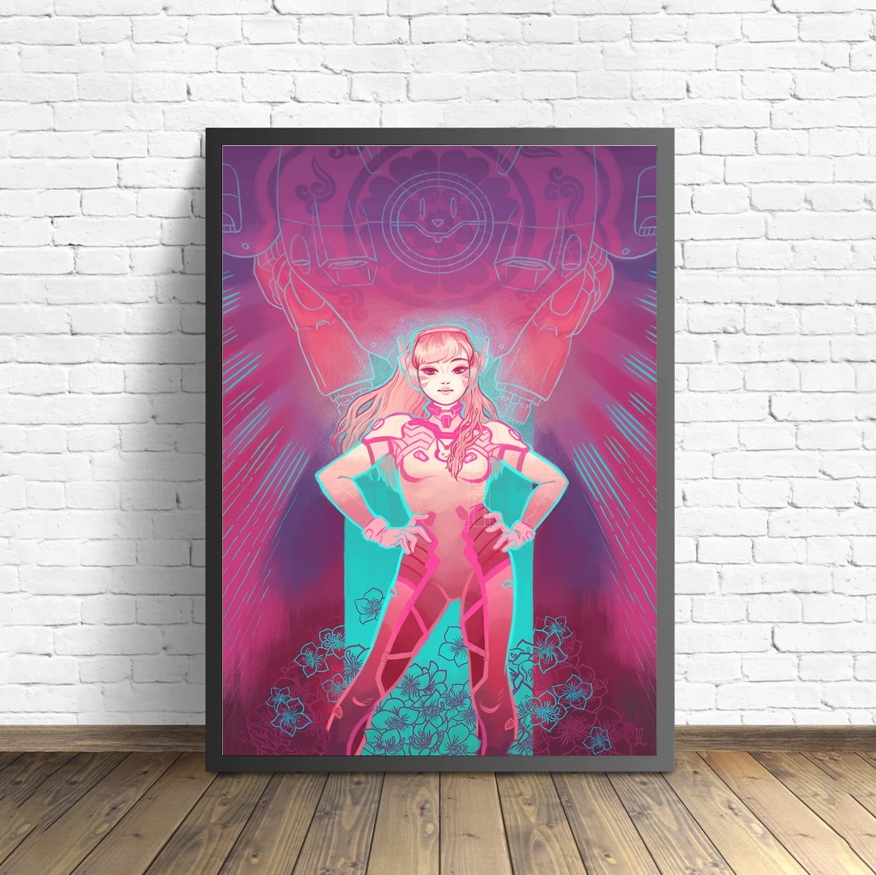 Overwatch DVA Game Poster Art Alternative To Minimalist Poster Canvas Print Home Decoration (No Frame)