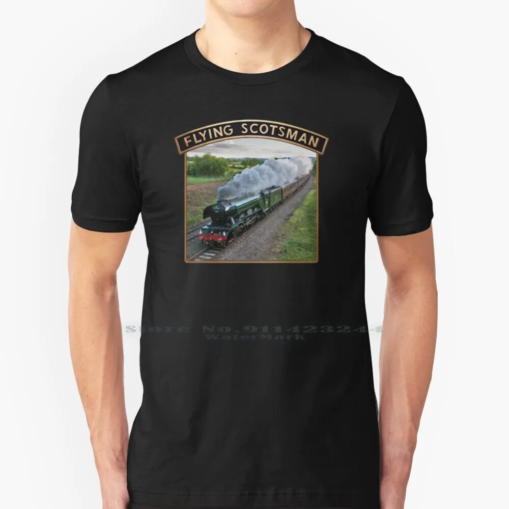 Flying Scotsman And Nameplate T Shirt 100% Pure Cotton Flying Scotsman Steam Train The Flying Scotsman Locomotive Steam Engine