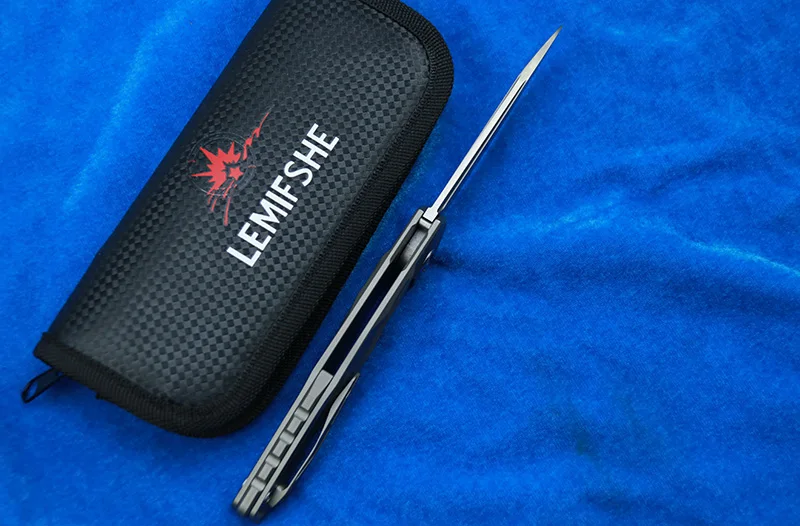 LEMIFSHE L98 M390 coltello pieghevole tascabile lama manico in lega di titanio coltelli a sfera in ceramica con cuscinetti a sfera coltello da pesca da campeggio EDC