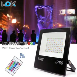 Reflektor Led RGB IP66 50W 30W SMD 2835 reflektor reflektor z pilotem zewnętrzne oświetlenie uliczne kolor reflektor