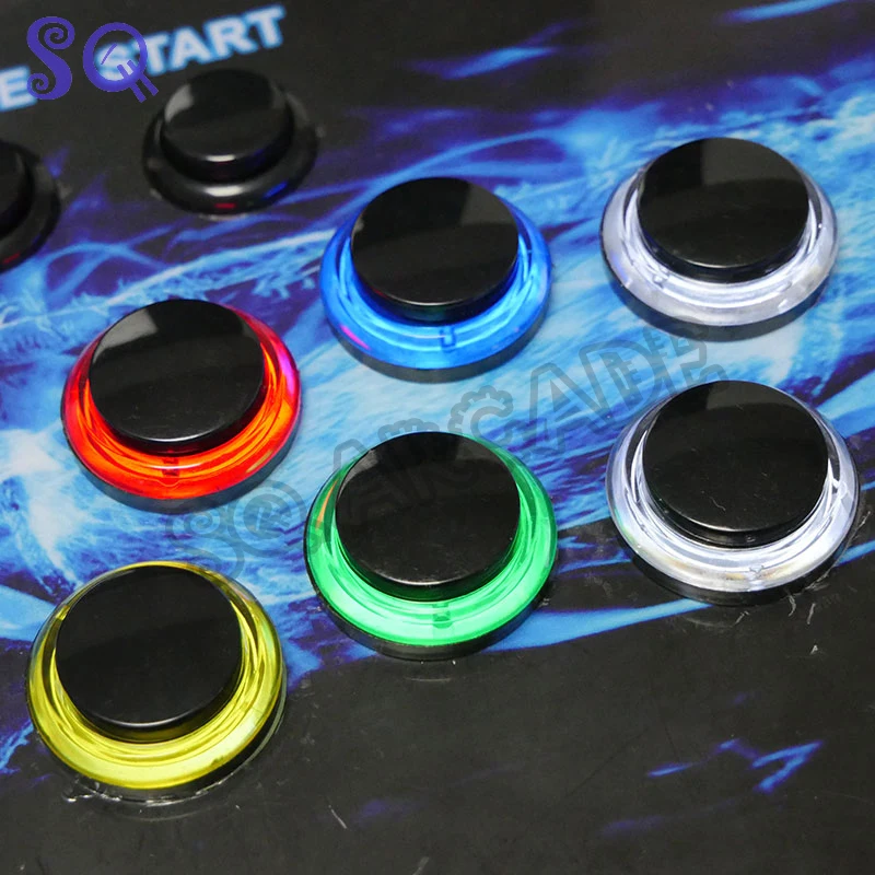 5V/12V Black Center Led Arcade Machine Push Button With Mirco Switch 5 Colors for Pandora Game Console MAME Raspberry Pi