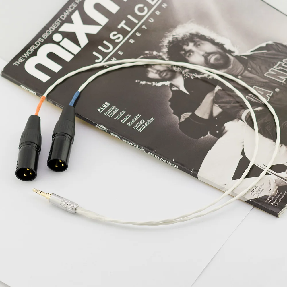 Silver-plated speaker cable 3.5mm Jack to double xlr for Genelec 8010A 8020D 8030C series monitor audio cable
