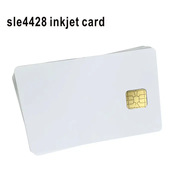 10pcs Contact White SLE4428 Big Chip Inkjet Printable Blank PVC Card Comp With SLE5528 Chip For E pson T50 C anon Inkjet Printer