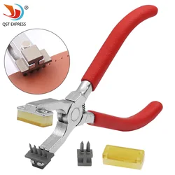 Leather Craft Hole Punch Tools Hand Held Silent Pliers Diamond Sewing Stitching Chisel Pricking Iron 4mm Spacing 2/4 Teeth