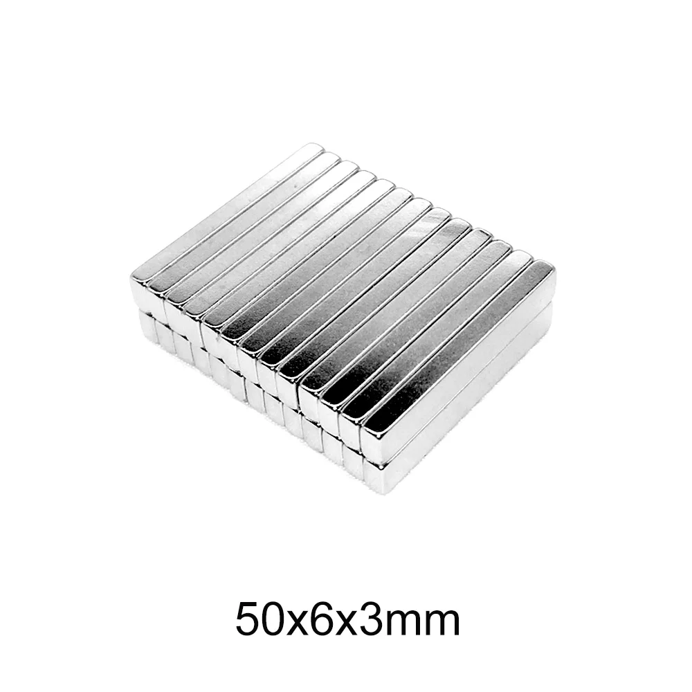 5/10/20/50PCS 50x6x3 Block Neodymium Magnet Strong 50mm x 6mm Rectangular Permanent Magnet sheet 50x6x3mm Search Magnet 50*6*3