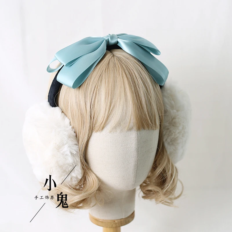 Japanese bow earset female winter cute students cycling warm ear protection earmuffs antifreeze earmuffs ear caps