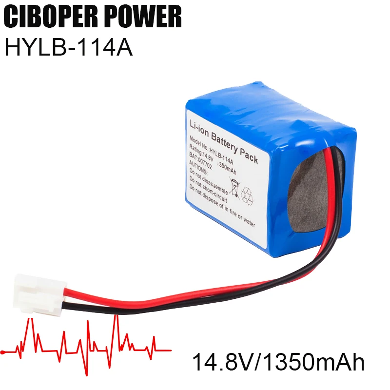 

CP Medical Battery Pack Replacement HYLB-114A 14.8V 1350mAh For ECG-9801,ECG9-803,ECG-9803G ECG Medical Equipment